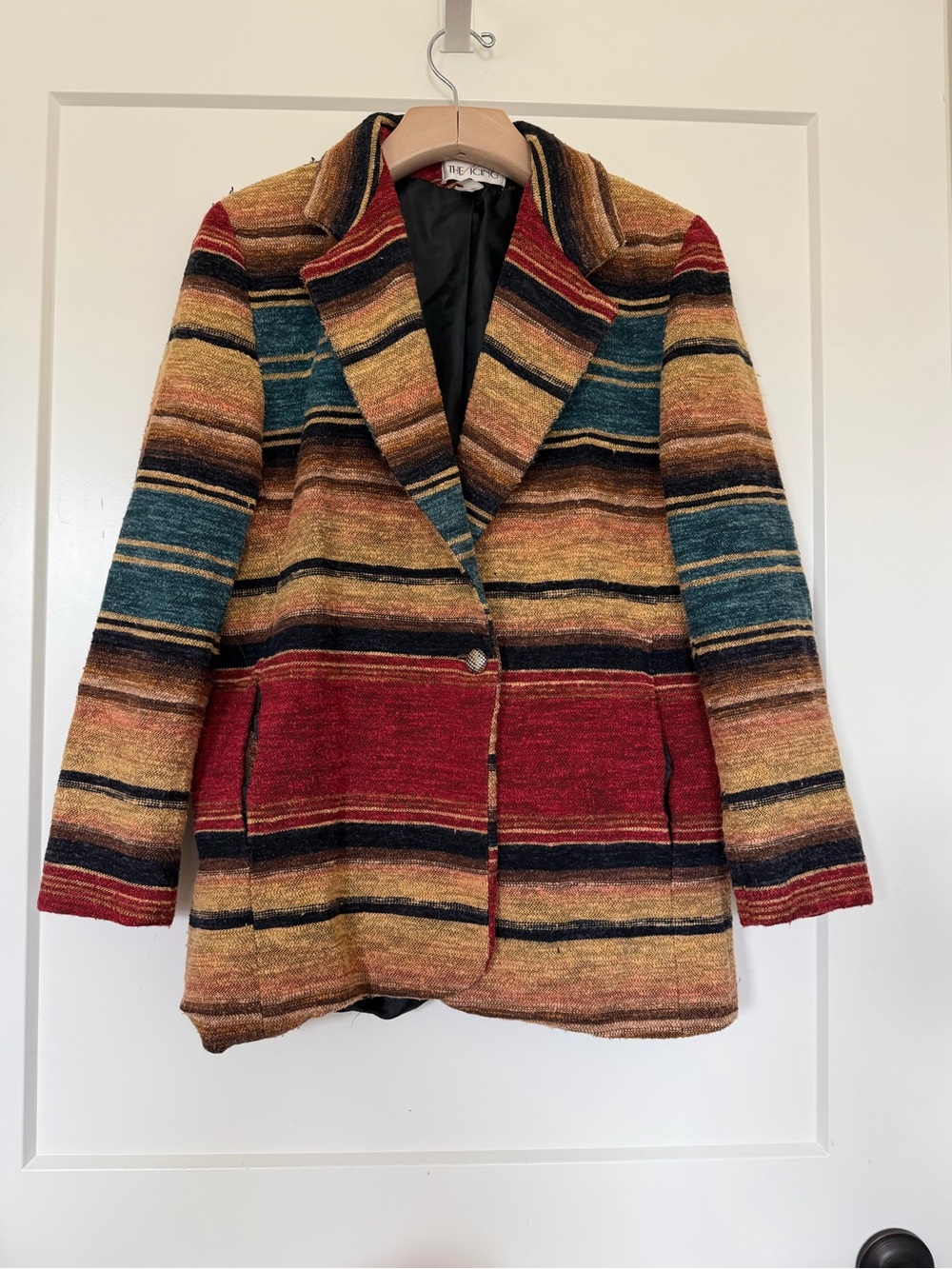 The Icing Vtg Blanket Southwestern Western Cowgirl Boho Made in the USA blazer M